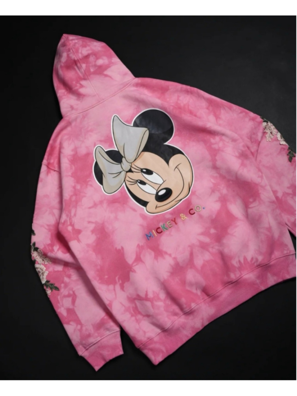 Civil Regime Disney & Friends Minnie Mouse Baby Pink Marble Rose Hoodie • Small